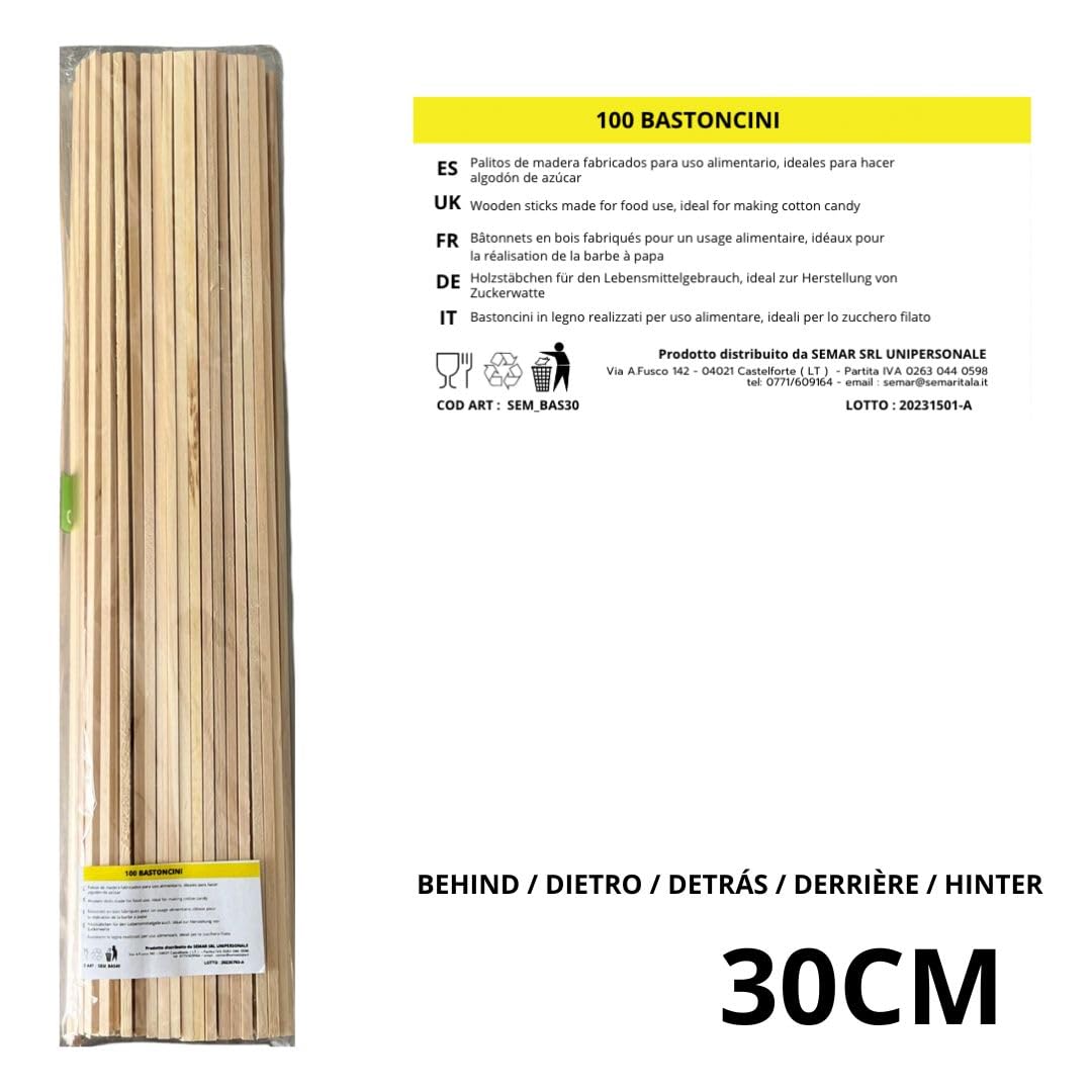 Semar - Bastoncini per zucchero filato da 30 CM | 500 PEZZI