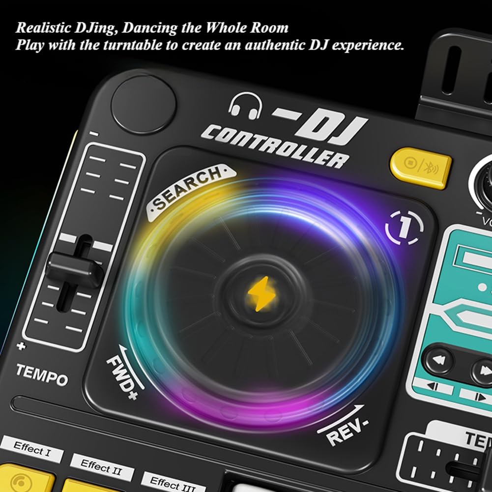 Mixer DJ per Bambini Strumento Musicale Pianoforte Elettronico Tastiera con Microfono Giocattolo per Bambini Regalo di Compleanno per Bambini Set da Gioco per Feste