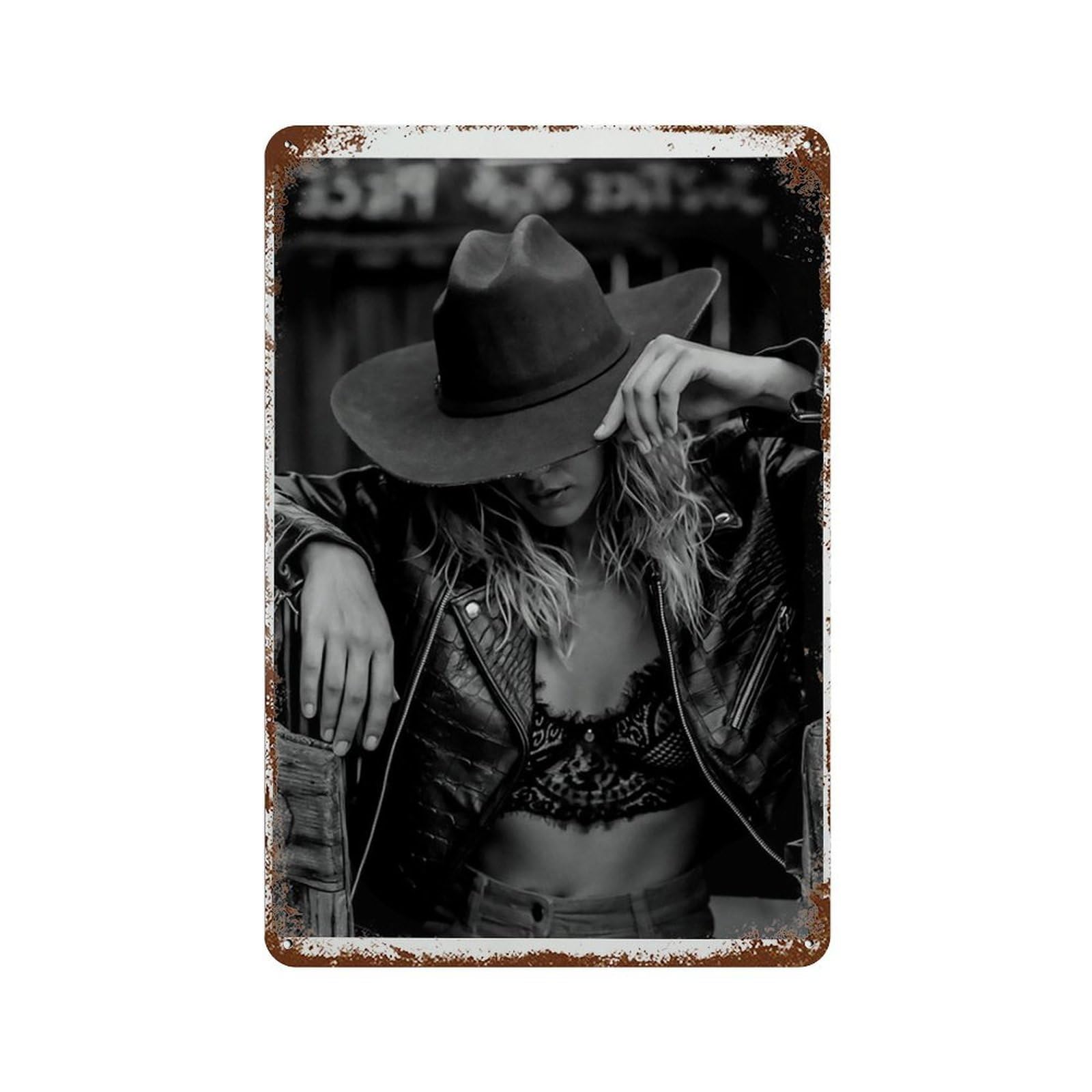 xiaoxiaoshen Vintage Cowgirl Retro Western Wall Decor Art Metal Tin Poster Modern Home Decor Art Home Bar Shop Decorations Vintage Sign 30x20cm