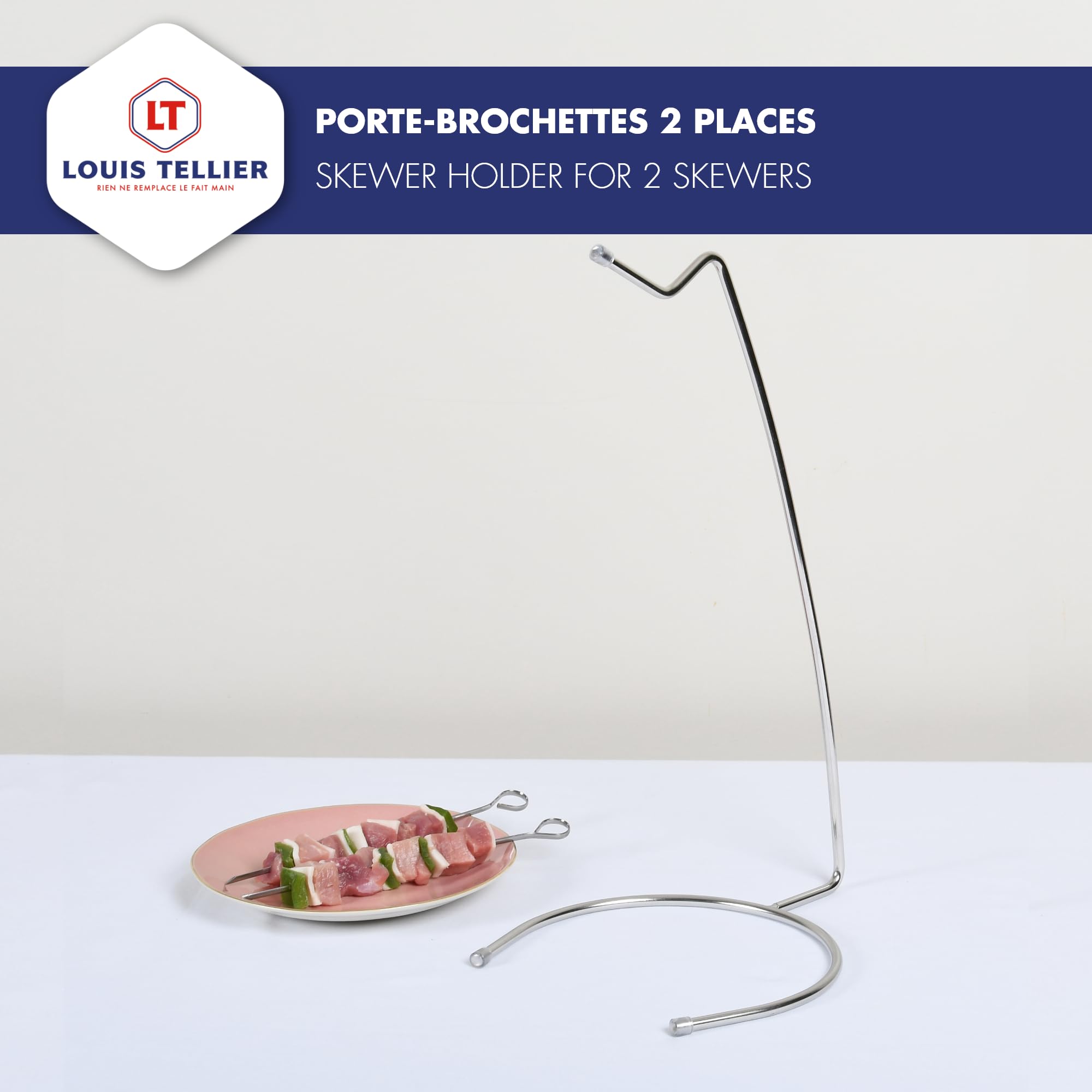 Support à Brochettes Métal Martelé - Gris Anthracite - Pour Barbecue, Apéro