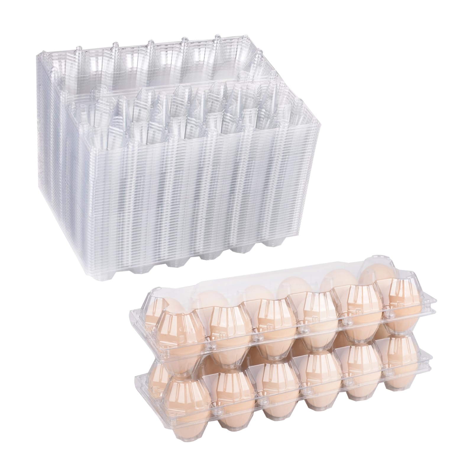 Amazon.com: Gorander Plastic Clear Egg Carton for 12 Eggs,60Pack Egg ...