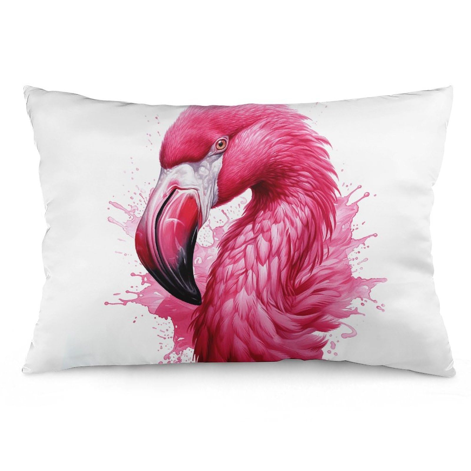 NONHAI 2 Pack Pillow Cases for Hair and Skin, Soft Breathable Pillow Case Covers with Hidden Zipper, Dark Peach Flamingo Pillowcase 16 "x24 Pillow Covers for Sleeping Gift