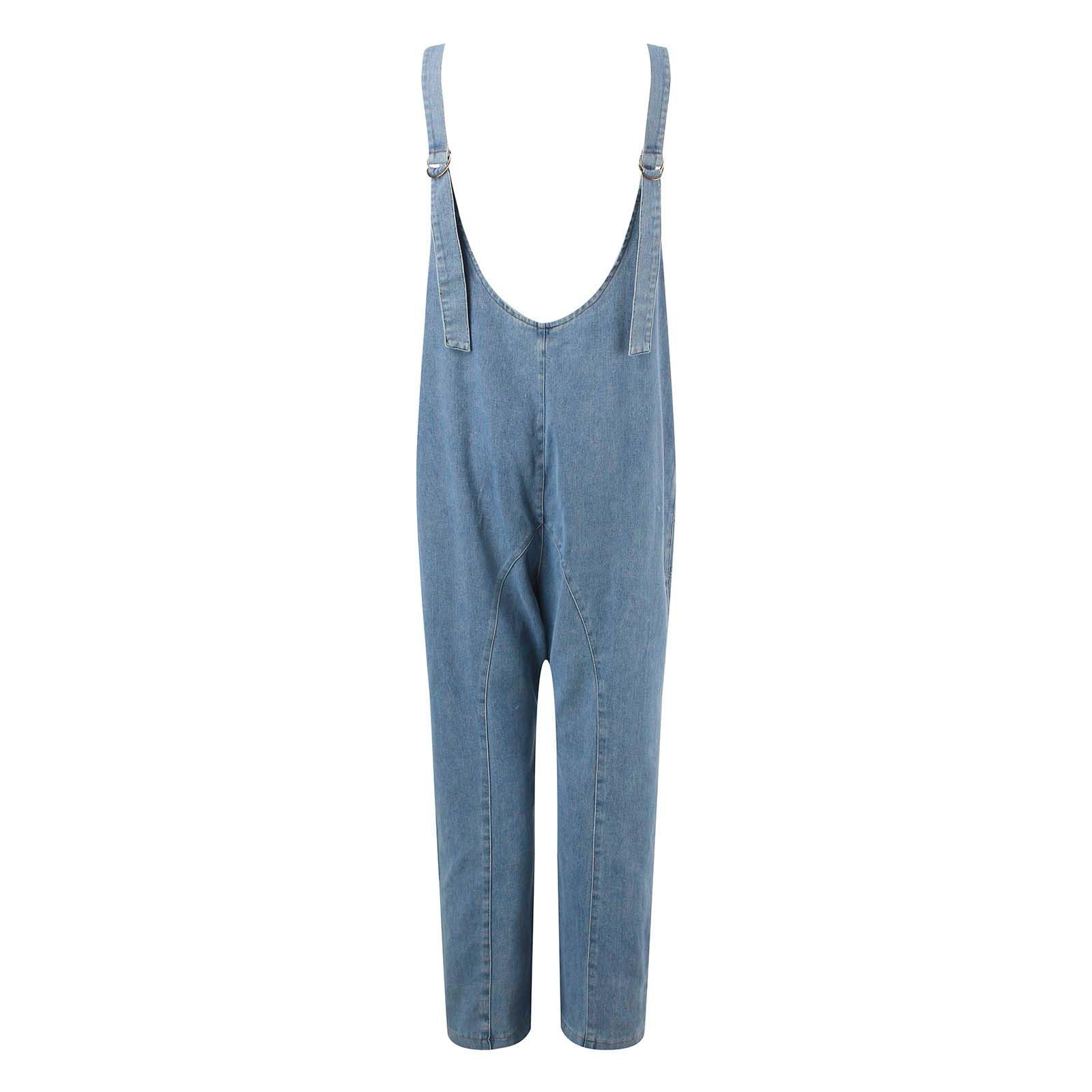 Mono Vaquero Mujer Jumpsuit Peto Largo Tejanos Algodón Invierno Casual