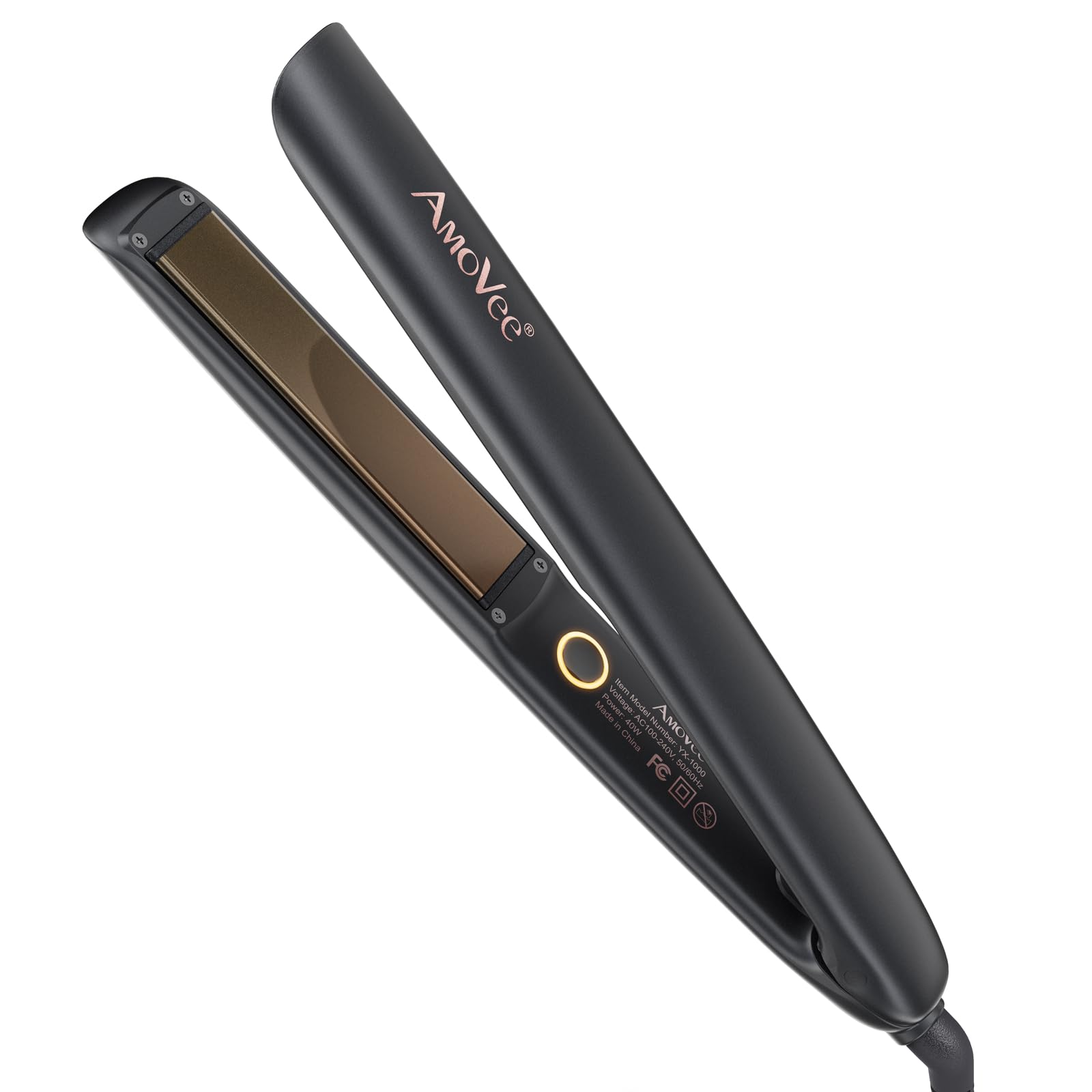 Hair Straightening Irons, Hair Straightener and Curler 2 in 1, 15s Fast Heating Hair Iron Straightener, Dual Voltage Ceramic Flat Iron Creates Silky Hair Instantly