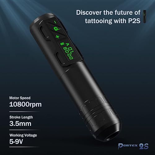 Miniatura 2 de EZTAT2 Máquina de tatuaje inalámbrica, máquina de tatuaje rotativa con fuente de alimentación de batería de 1800 mAh, equipo de pistola de tatuaje