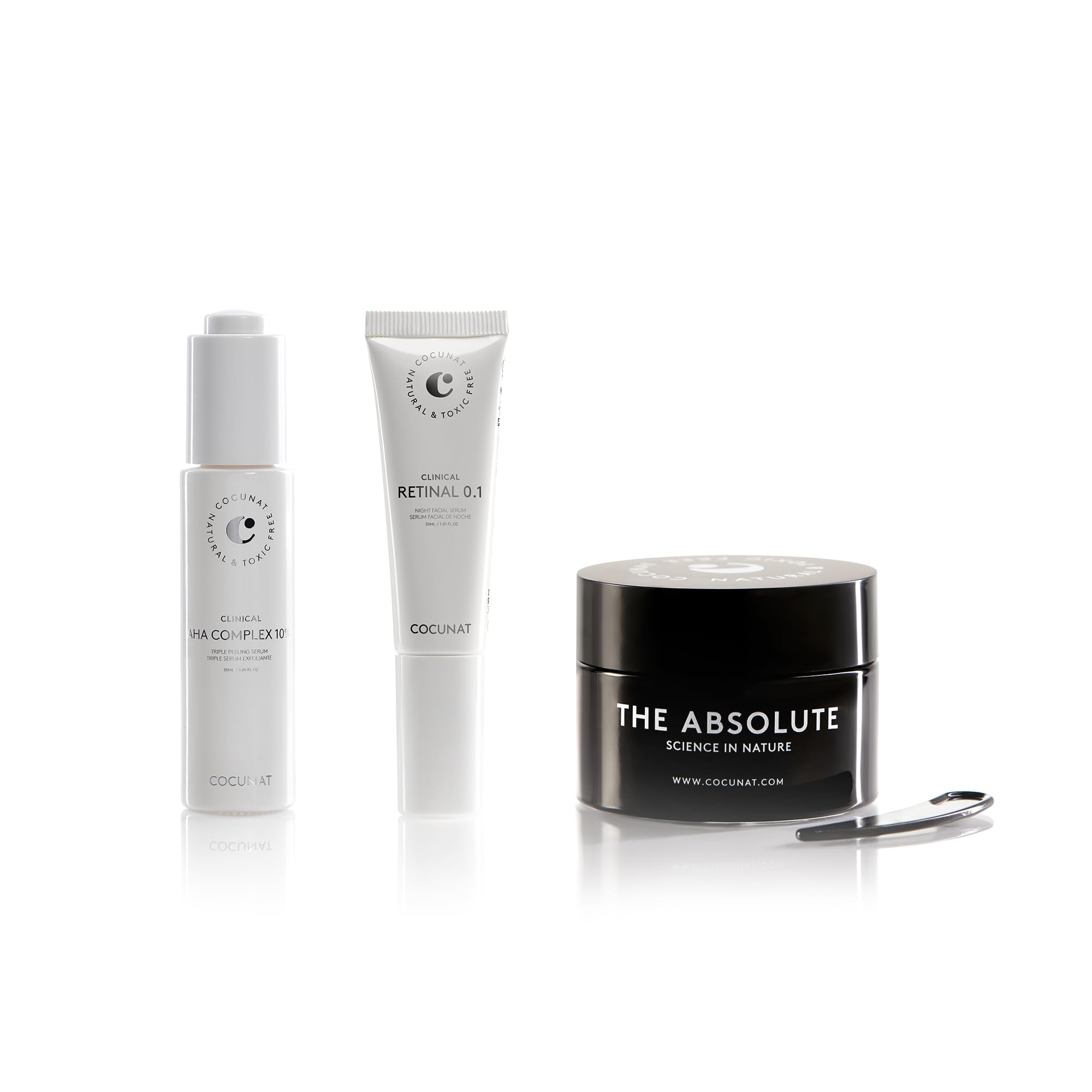 COCUNAT - Rutina Cíclica Antiedad Pack - Triple Peeling Exfoliante + Sérum Regenerador de Retinal + Crema Hidratante Ant