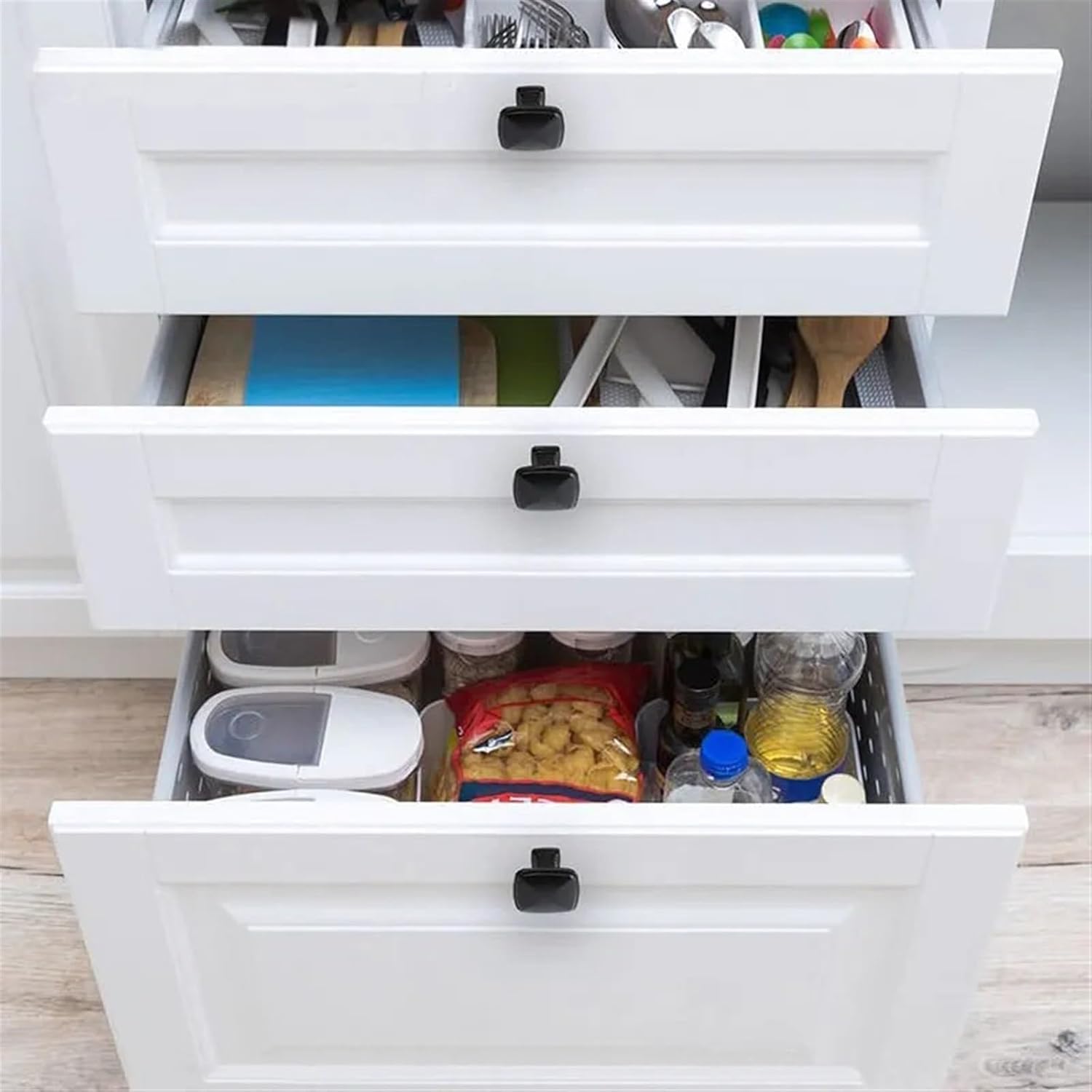 Black Aluminum Alloy Kitchen Furniture Door Handles Cabinet Dressing Table Drawer Knobs Furniture Hardware 2Pcs(Knob)