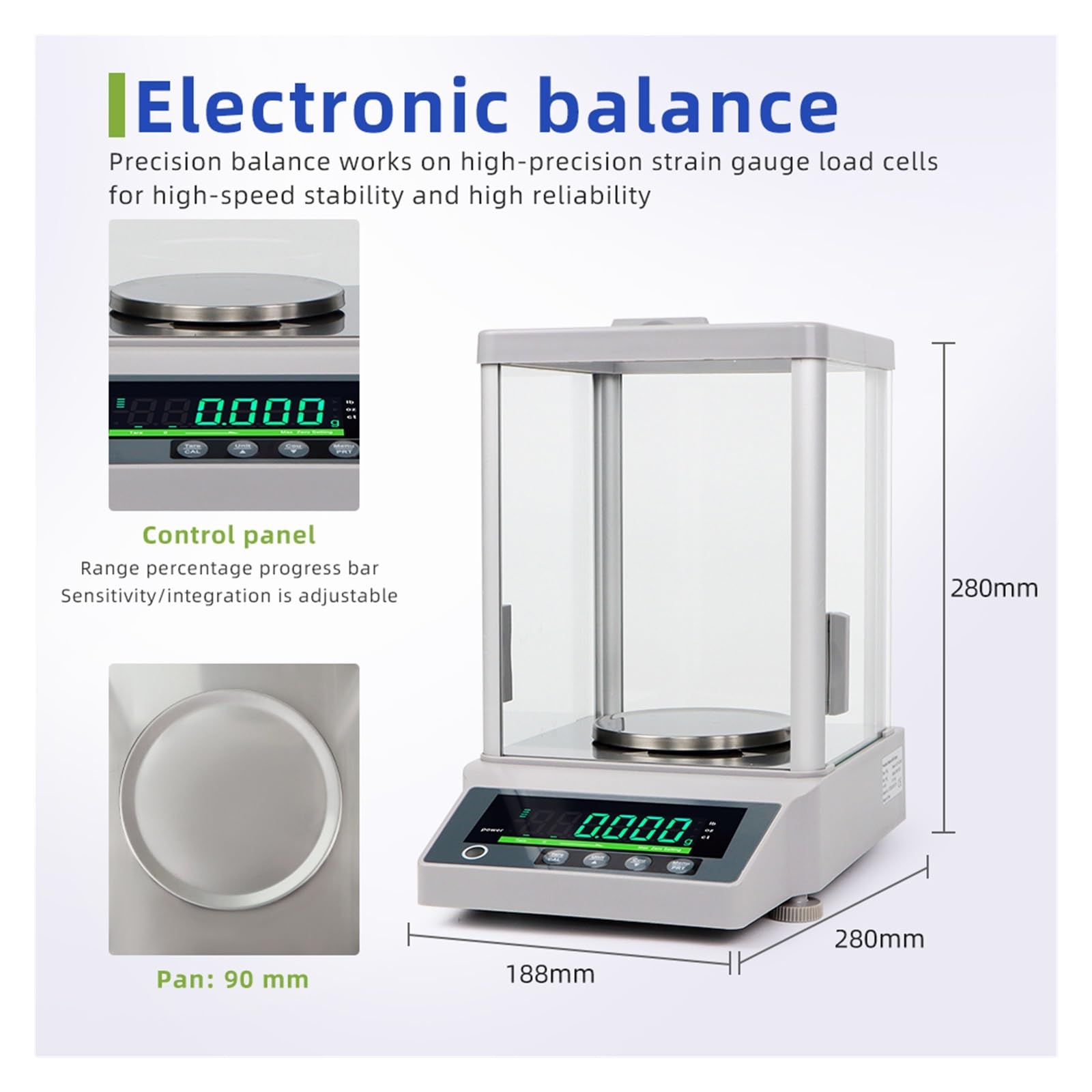 Balanza analítica digital de precisión, microbalanza electrónica laboratorio, rango 310 g/510 g, resolución 0,001 Grado comercial