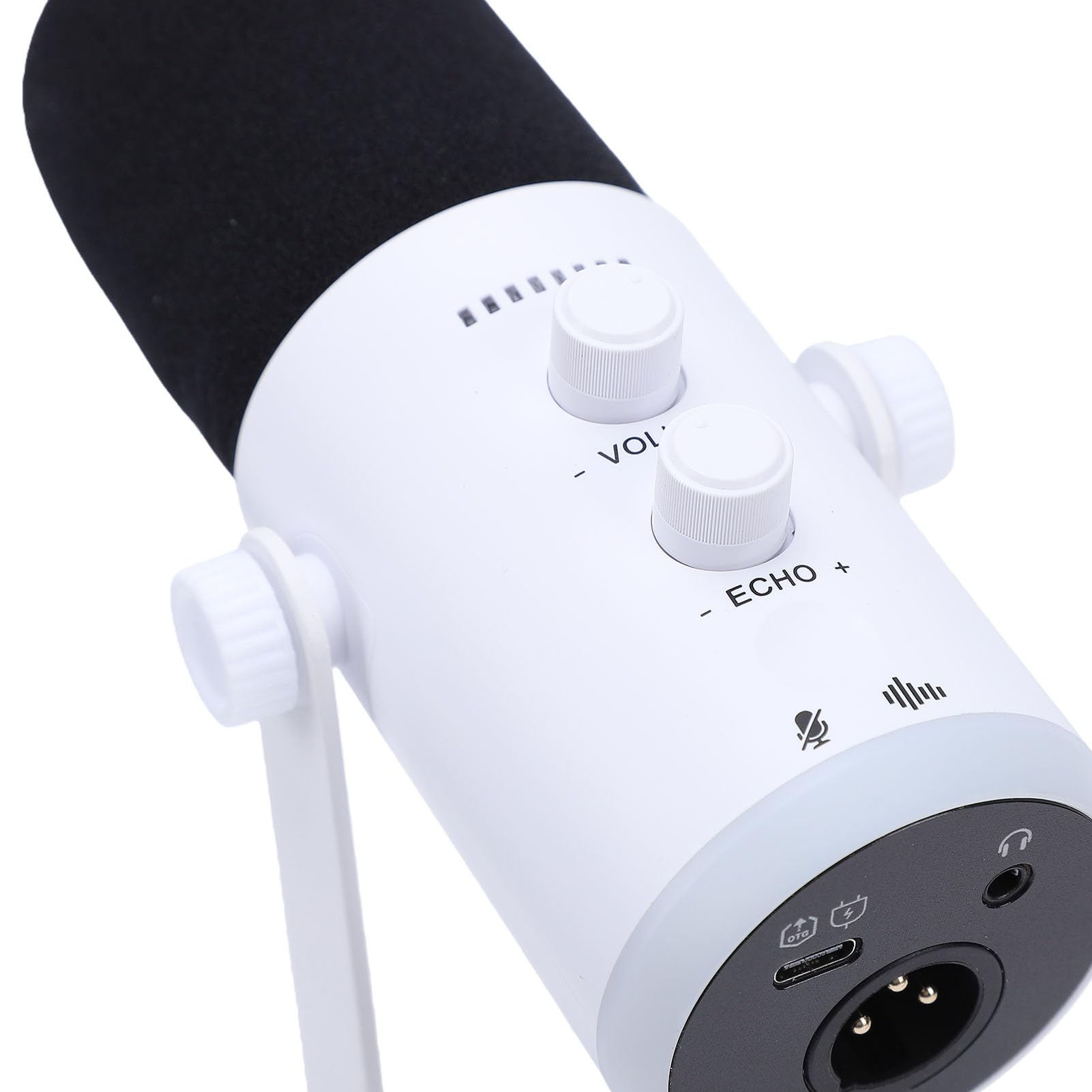 XUMIUZIY Gaming RGB Dynamisches USB-Mikrofon für PC mit Geräuschunterdrückung, Kondensatormikrofon, Stummschaltung, Auslegerarm für Streaming von Podcasts (White)