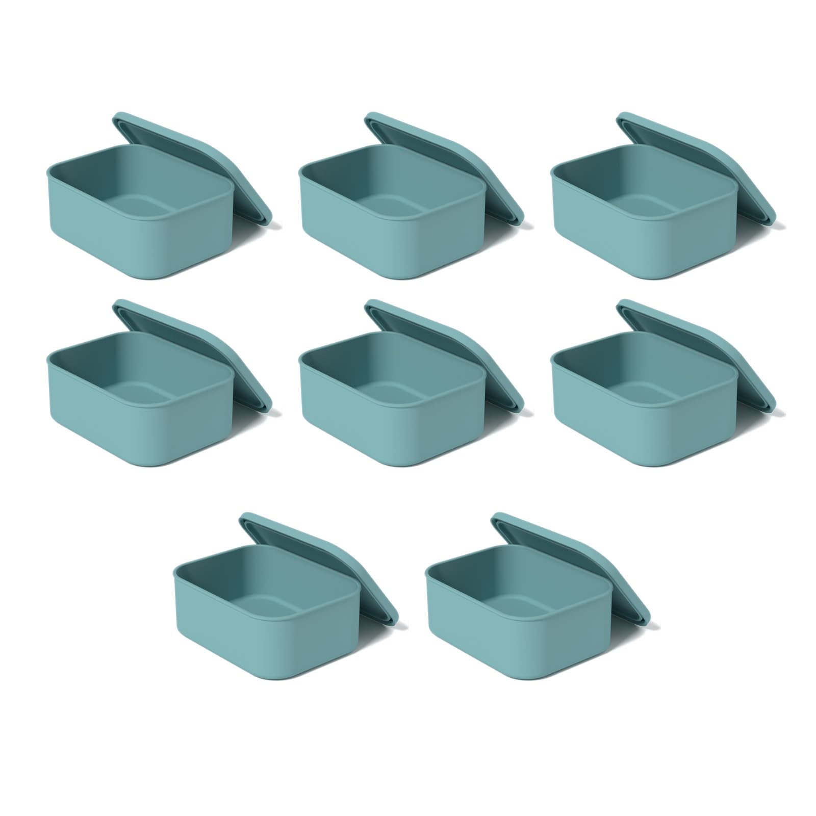 LUCKGONI Pack of 8 Microwave Safe Silicone Food Containers Leakproof Design for Refrigerator Freezer Use Dishwasher Safe Easy to