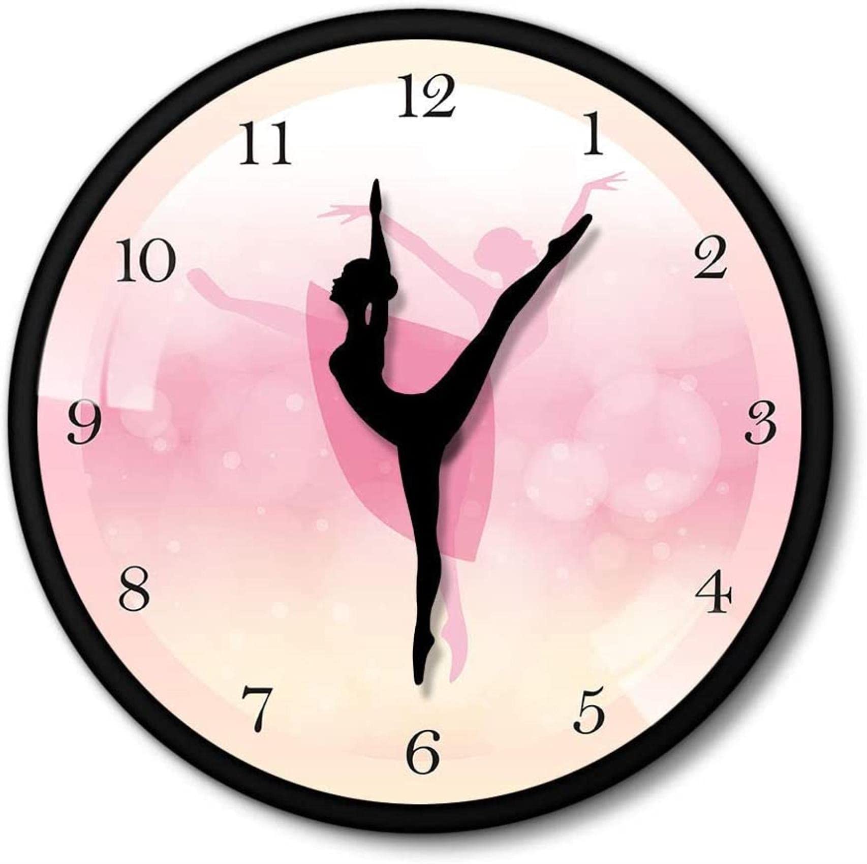Dancing Wall Clock，Wall Clocks Ballerina Wall Clock with Dancing Needle Arrows Ballet Dance Metal Clock Dancing Studio Room Wall Decor Gift for Dancers Silent Easy to Read