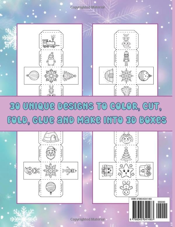 Christmas Activity Book for Kids: Color, Cut, and Fold Your 3D Festive Creations! image 3
