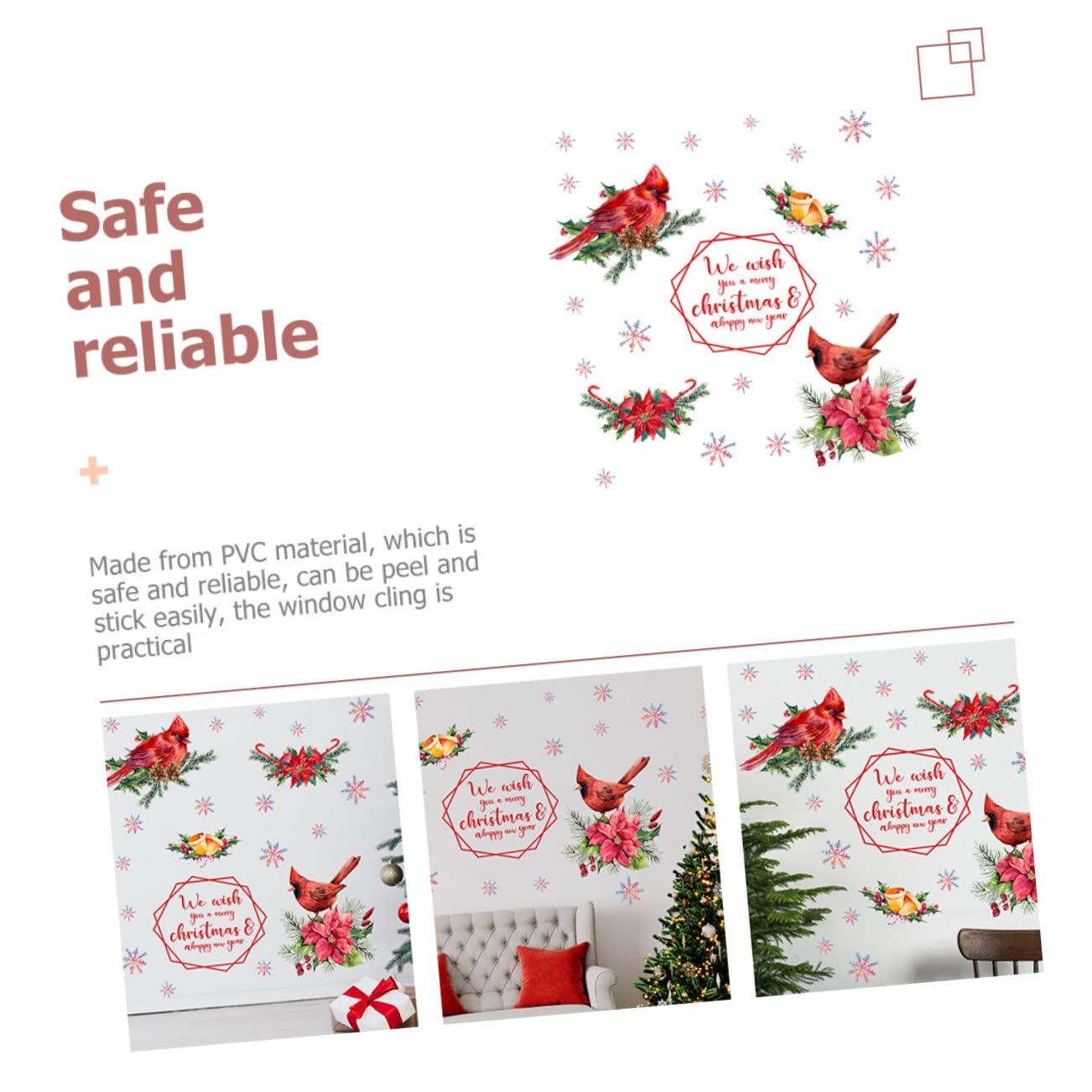 HOMSFOU 5blätter Weihnachtliche Fensteraufkleber Selbstklebende Wandtattoos Für Türen Und Fenster Festliche Dekoration Mit Weihnachtsmotiven Teilig Langlebig Und Farbenfroh Für