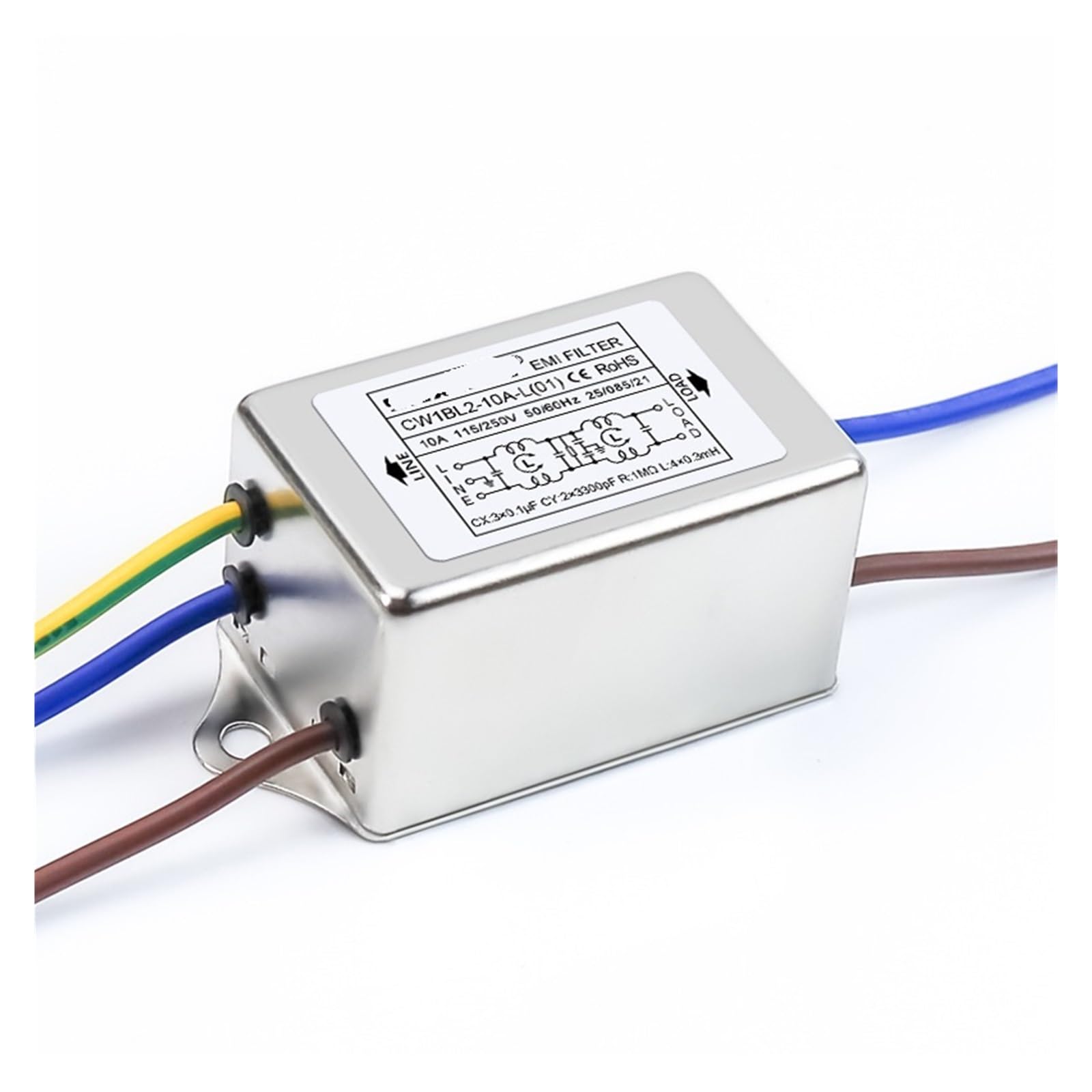 Filtre de puissance CW1BL2-10A-L01 220VAC Double étage Monophasé AC