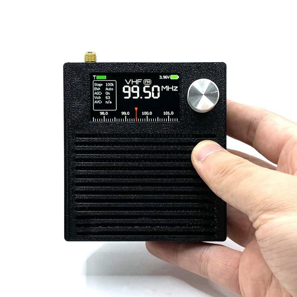 Para MINI SI4732 para receptor de radio DSP con batería de 3000 mAh y circuito de auriculares versión Plus, modos AM/FM/LSB/USB, firmware actualizable (barra de tracción)