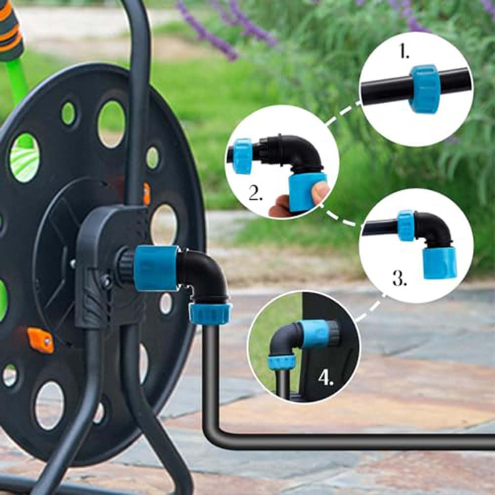 4 Pièces Adaptateurs Coudés à Raccord Rapide Pour Tuyau D'arrosage 12-13 Mm, Connecteurs à 90 Degrés,Connecteurs Rapides Coudés Pour Robinet De Tuyau Extérieur, Irrigation D'arrosage, Lavage De