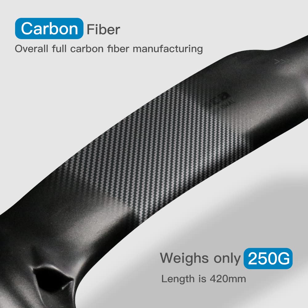 Manillar carbono carretera manillar bicicleta de carretera 1-1/8" manillares carbono enrutamiento interno manillares de bici de carretera negro UD mate 31.8 * 420mm