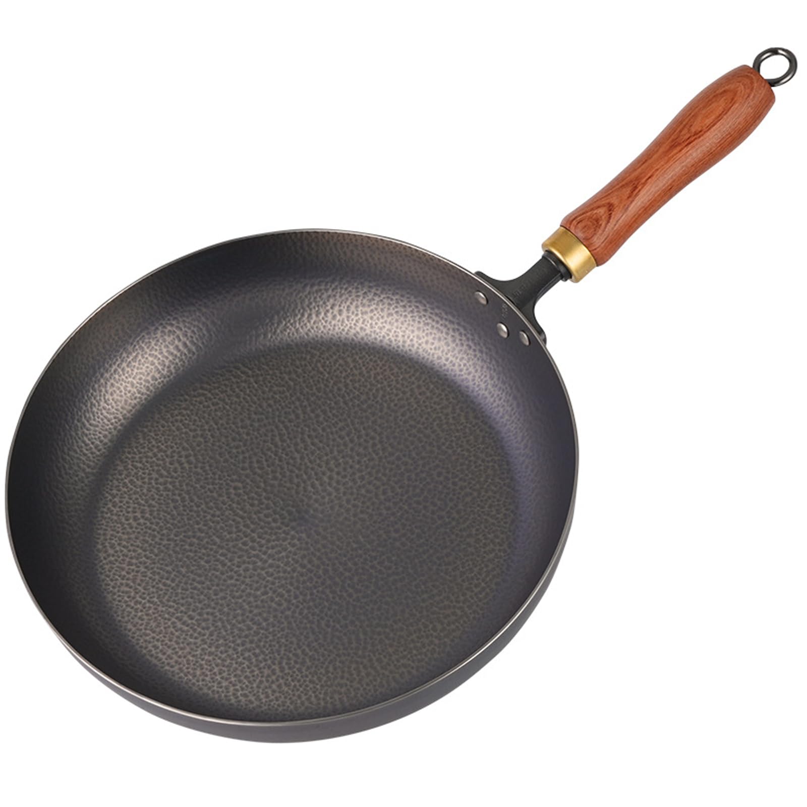 ASerZenith Pure Titanium Flat Bottom Hand-Forged Frying Pan Household Uncoated Non-Stick Pan Nonstick Frying Pan Skillet,Black-24Cm