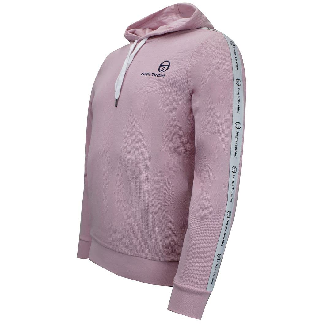 Sergio TacchiniLong Sleeve Light Pink Mens Taped Devok Hoodie 038356 701
