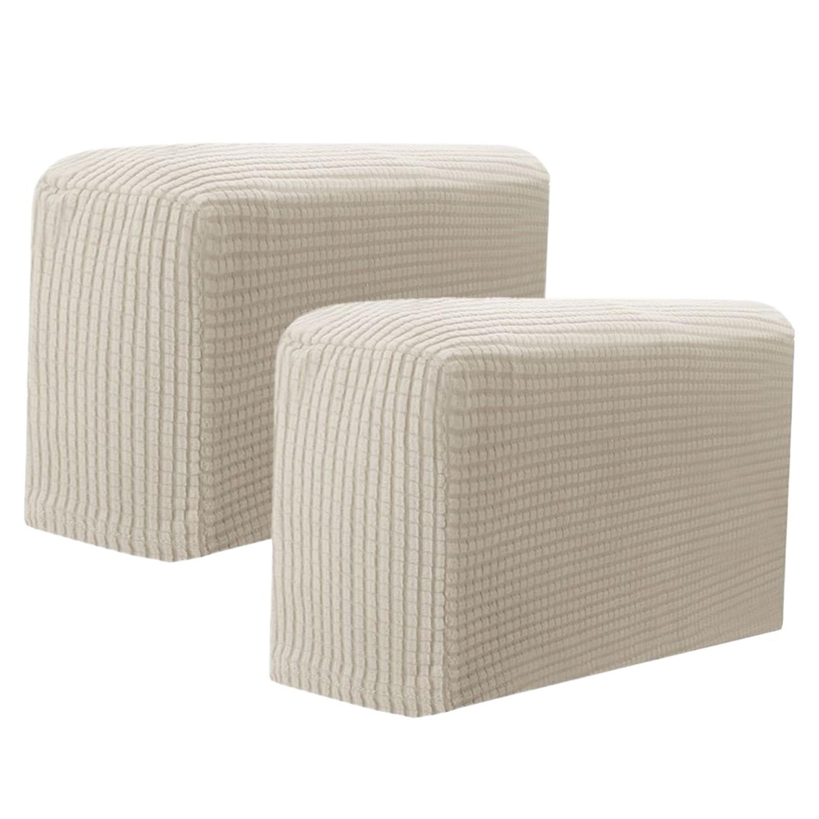 SFOIKVG Arm Covers 2PCS Removable Armrest Covers Furniture Stretchy Chair Sofa Couch Arm Protector for Sofa Chair(White)