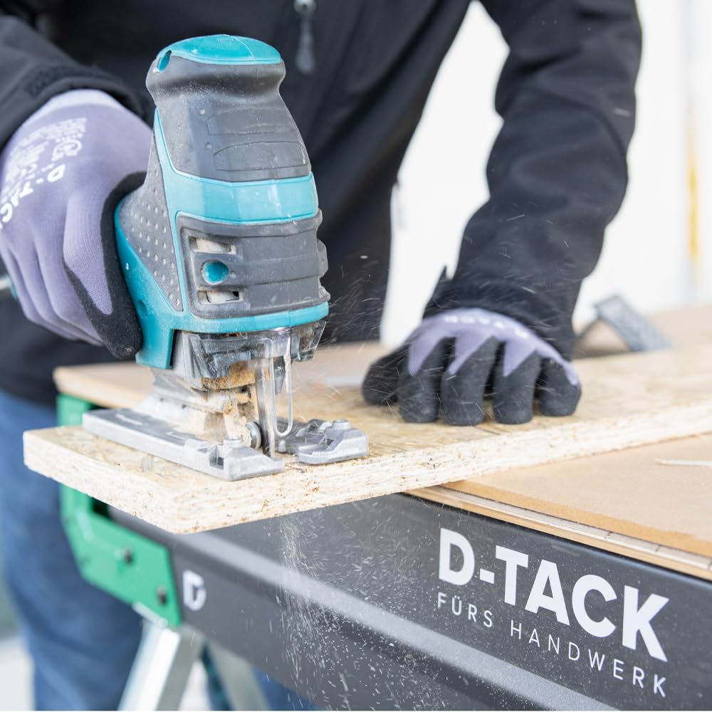 D-TACK 2x Arbeitsbock Multifunktion | Höhenverstellbarer Sägebock | Metallbock mit Anti-Rutsch-Beschichtung | Faltbock mit einer Tragkraft bis zu 1180 kg pro Paar
