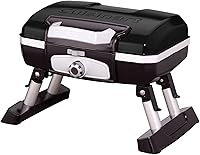Cuisinart Petite Gourmet Portable Gas Grill - 5500 BTU Lightweight Tabletop BBQ for Camping, Tailgating, Small Spaces, 150 Sq In Grate, Black