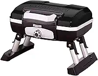 Cuisinart Churrasqueira a gás portátil Petite Gourmet, compacta e leve, para churrascos, acampamento, portas traseiras e espaços pequenos, queimador dobrável de 5.500 BTU com alças de transporte