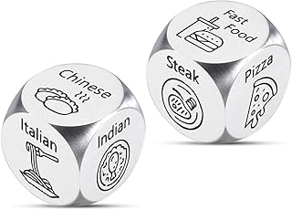 Date Night Dice, Food Decision Dice, Valentines Day Gift for Him Her, 11th Anniversary Steel Gifts, Spice Dices Date Night, Steel Anniversary Giifts for Him Husband Women Men, Dinner Dices for Couples