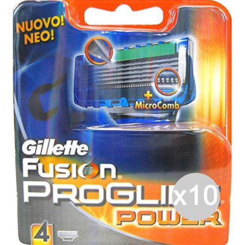 Gillette - Juego de 10 recambios Fusion Proglide Power X4 afeitadora para el rostro y el cuerpo
