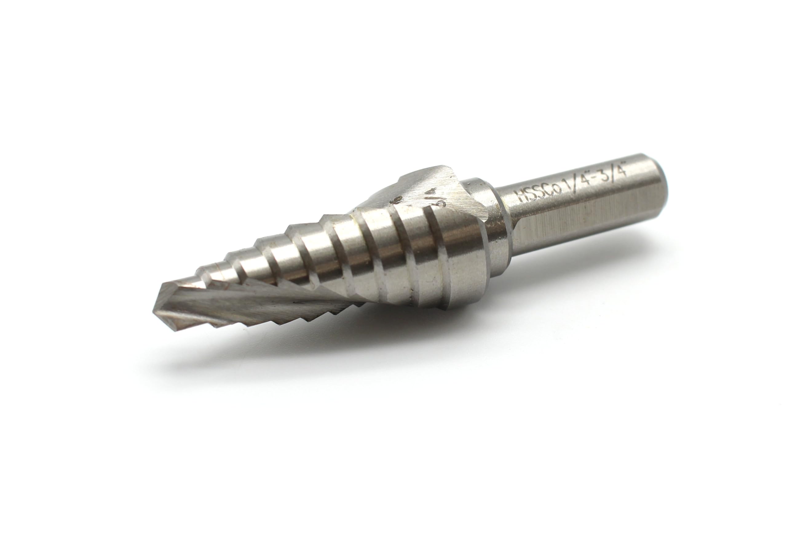 TEMO M35 Cobalt Spiral Step Drill Unibit Bit 1/4"-3/4" 9 Size, 3/8" Shank