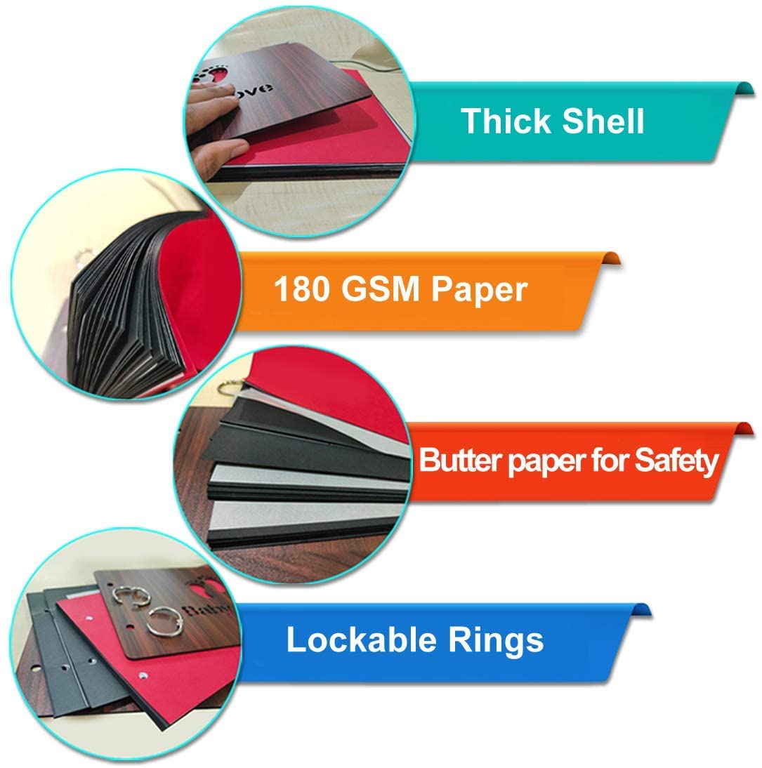 SEHAZ ARTWORKS HappyEveryday Scrapbook Photo Albums for 4x6 Photos for Baby Birthdays, Couples Husband Wife Wedding (30 Cm X 21 Cm X 4 Cm, Brown)