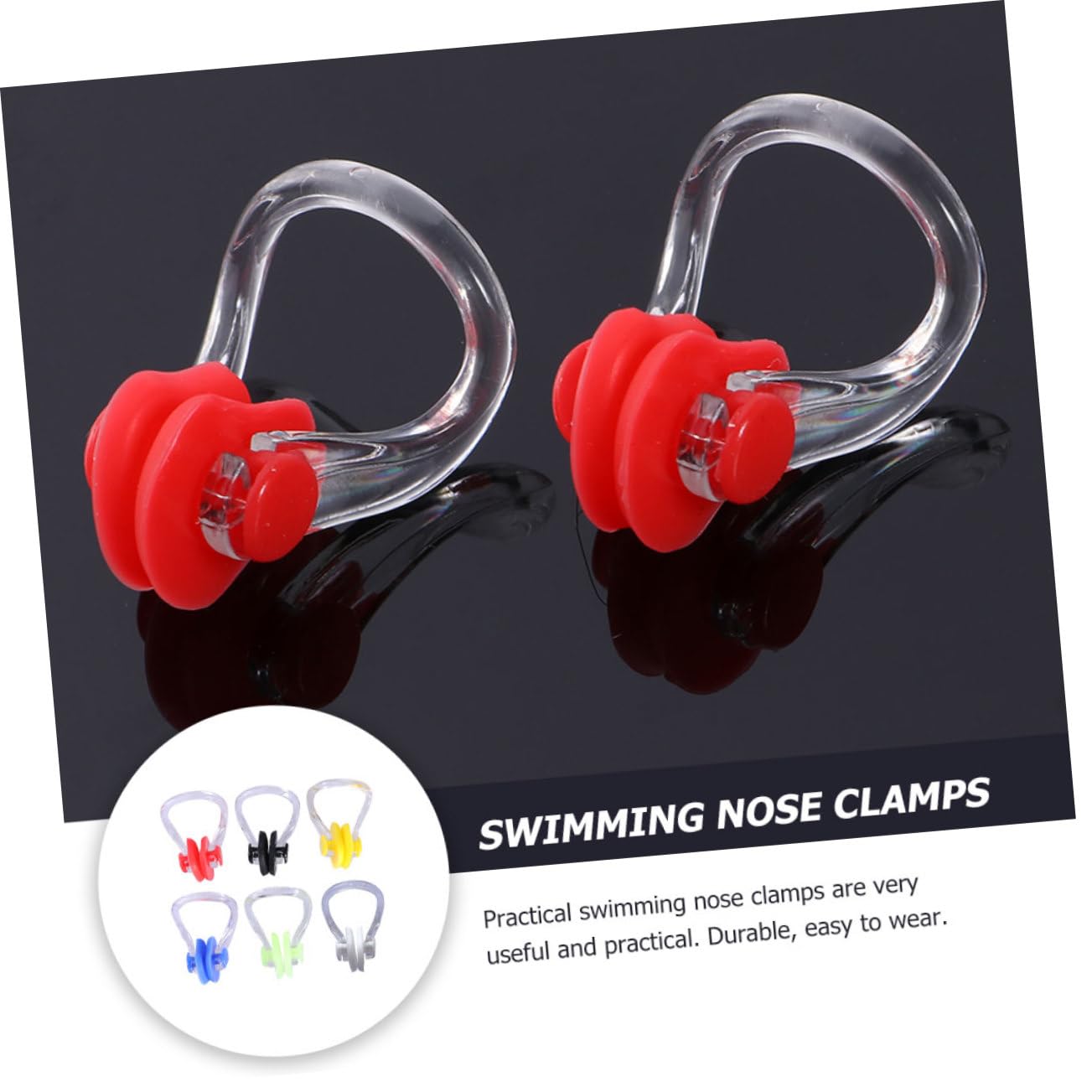 Sosoport Clip De Natación Impermeable Cubrir Vistoso Nasal Clips Nadar Agua Abrazaderas De Nariz De Natación Pinzas para La Nariz De Natación para Hombres Gel De Sílice