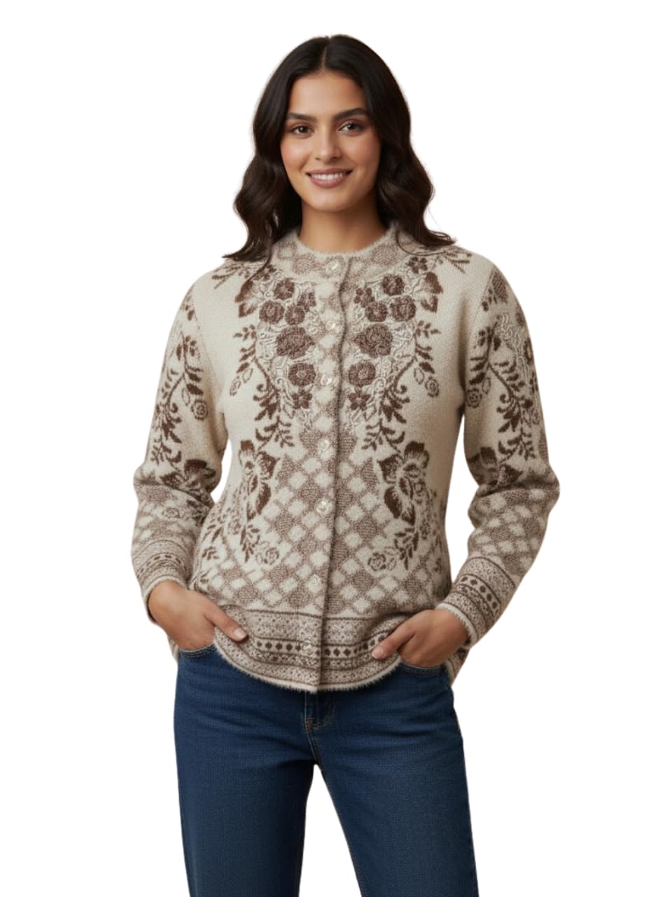 diksha collection Women Woolen Sweater for Winter, Stylish Round Neck Cardigan Sweater, Wool Sweater Fully Warm with Front Buttoned Cardigan for Women-picture-43