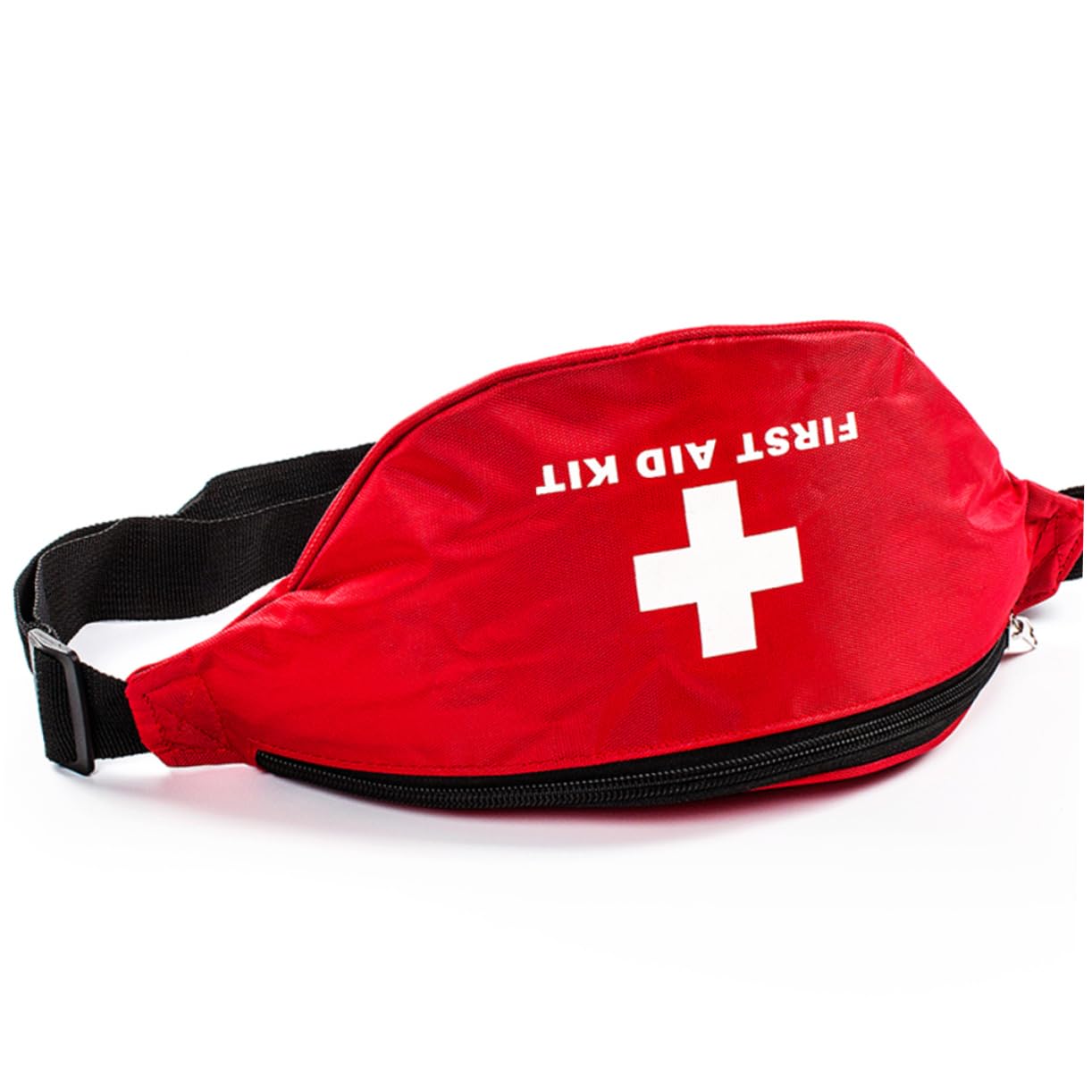 DEARMAMY Waterproof First Aid Waist Bag in Red, Portable Nylon Emergency Bum Bag with Multi-Pocket Design, Convenient to Carry for Outdoor Hiking and Kayaking Safety