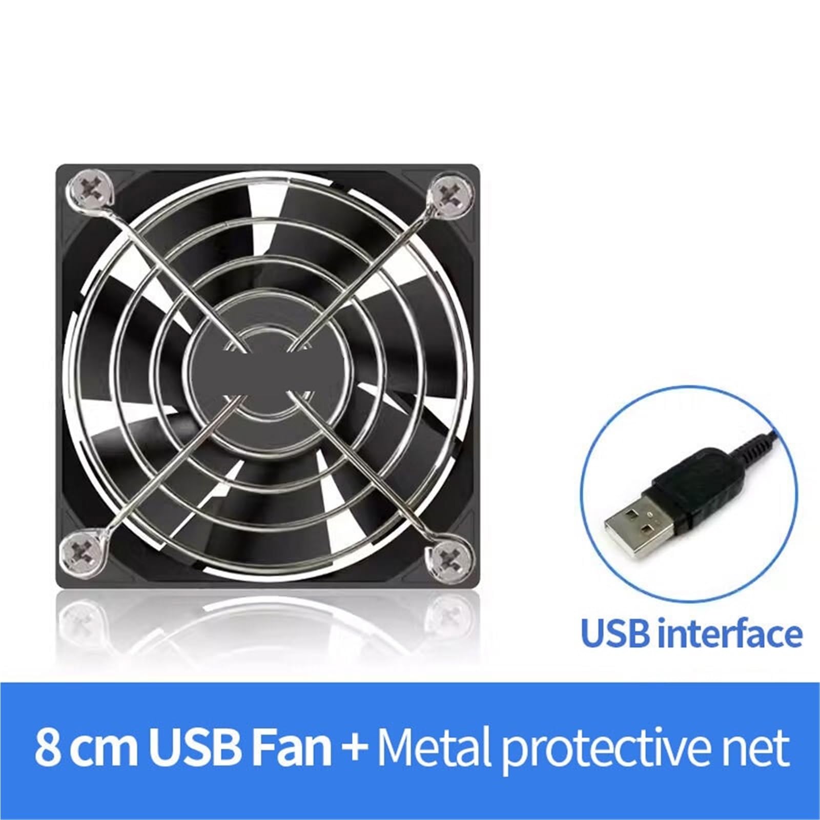 Ventola di Raffreddamento Scarico USB 8/12/14 cm 5 V con Tappetino in Rete Metallica for decoder TV Router | Fan(12cm USB Fan)