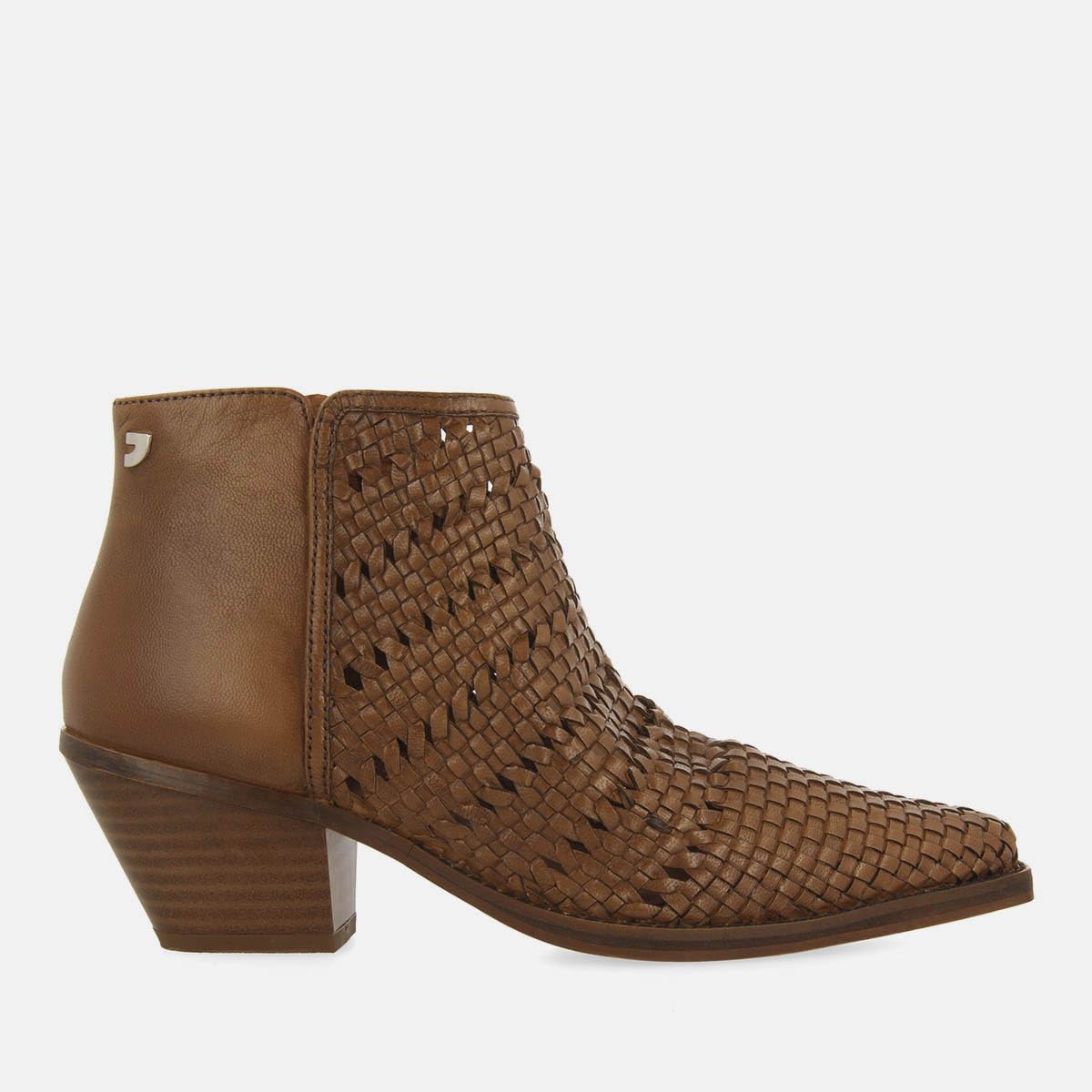 Stivali Cowboy Intrecciati Tacco Pelle Livonia