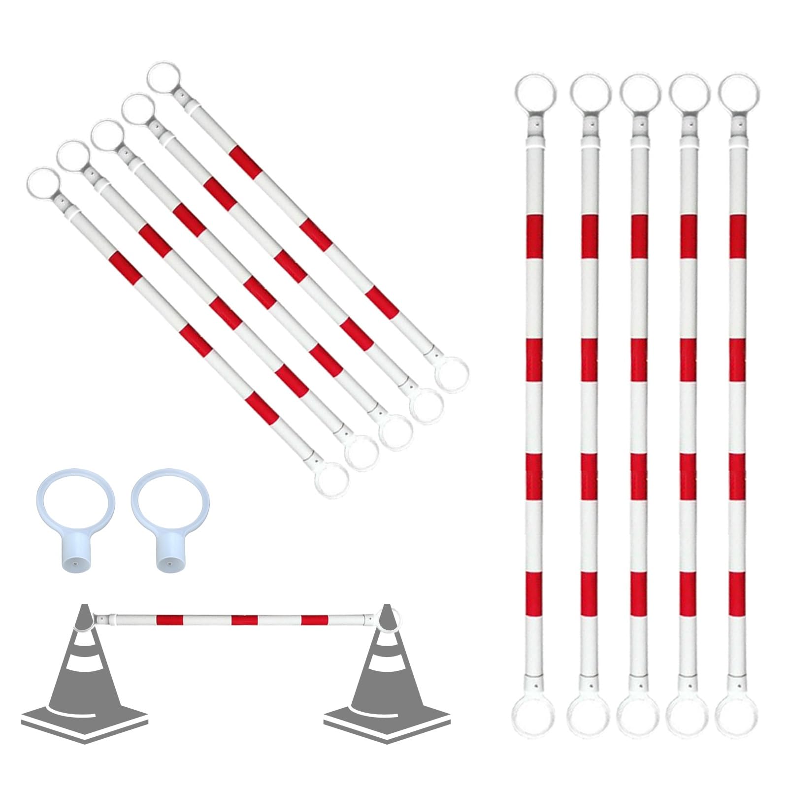 Barre de signalisation rétractable réfléchissante lot de 10 barres d'isolation trafic