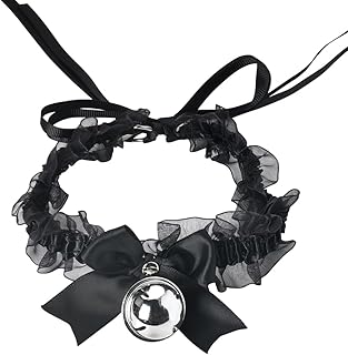 Gothic Choker Necklace with Bell Bow Chokers for Women Girls Lace Bowknot Accessories for Costume Party Favors Adjustable