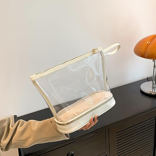 Miniatura 4 de FFpaw Organizador de bolsa de maquillaje transparente, aprobado por la TSA, bolsa de aseo portátil de viaje multiusos para mujeres, bolsa de