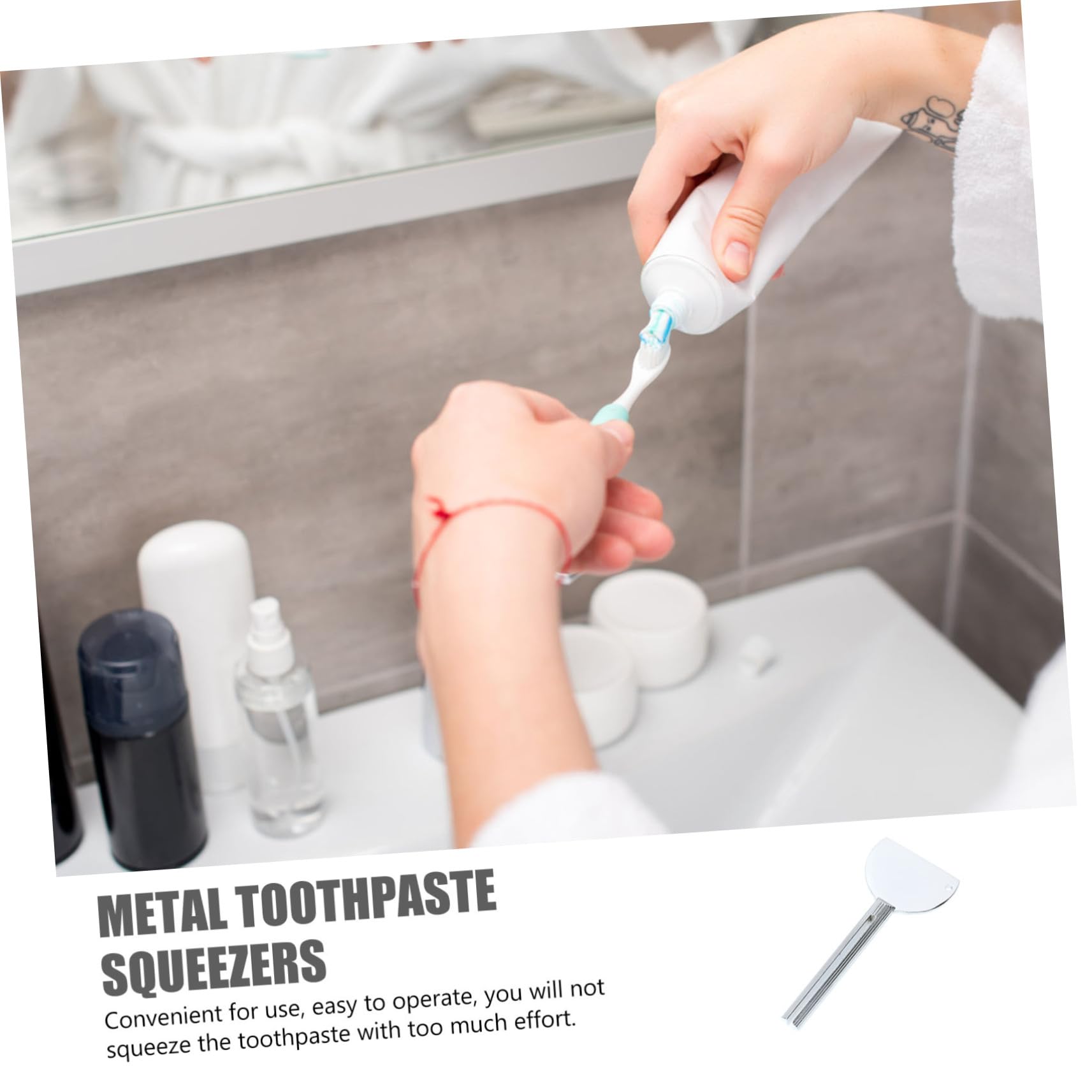 FRCOLOR 4pcs Extruder Squeezer Tool Keys Dispenser Rollers Key Tube Squeezers Tube Wringers Tube Rollers Metal Toothpaste Squeezers Bathroom Toothpaste Squeezers Stainless Steel Silver