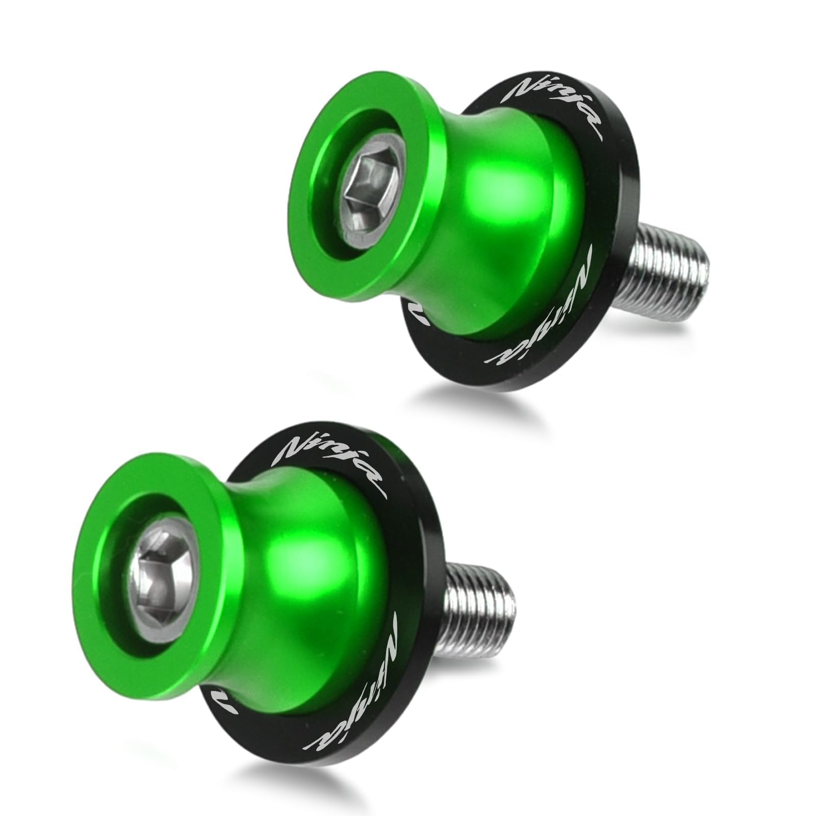 M8 Moto Supporti in Forcellone Rocchetti Swing Arm Spool Swing Arm Bobine Sliders Stand per NINJA 650 2017-2024 NINJA 400 Z400 2018-2024 NINJA 1000SX 2020-2022(Verde)