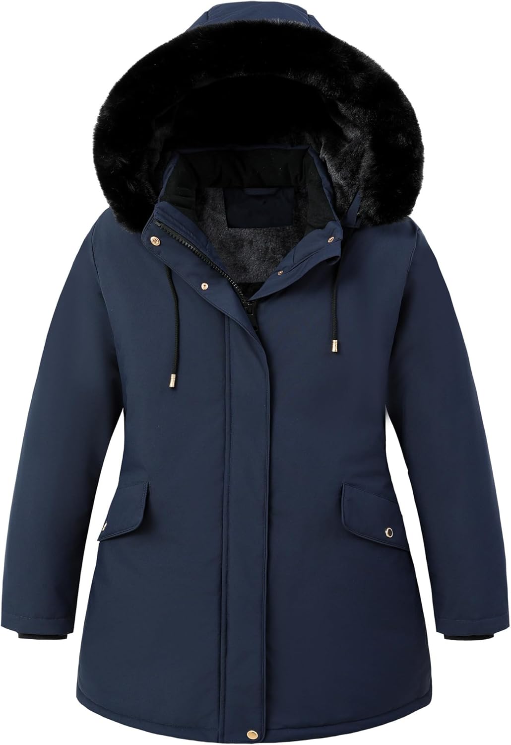 Women’s Plus Size Puffer Down Coat | Windproof, Waterproof, Removable Hood, Insulated for Winter Travel