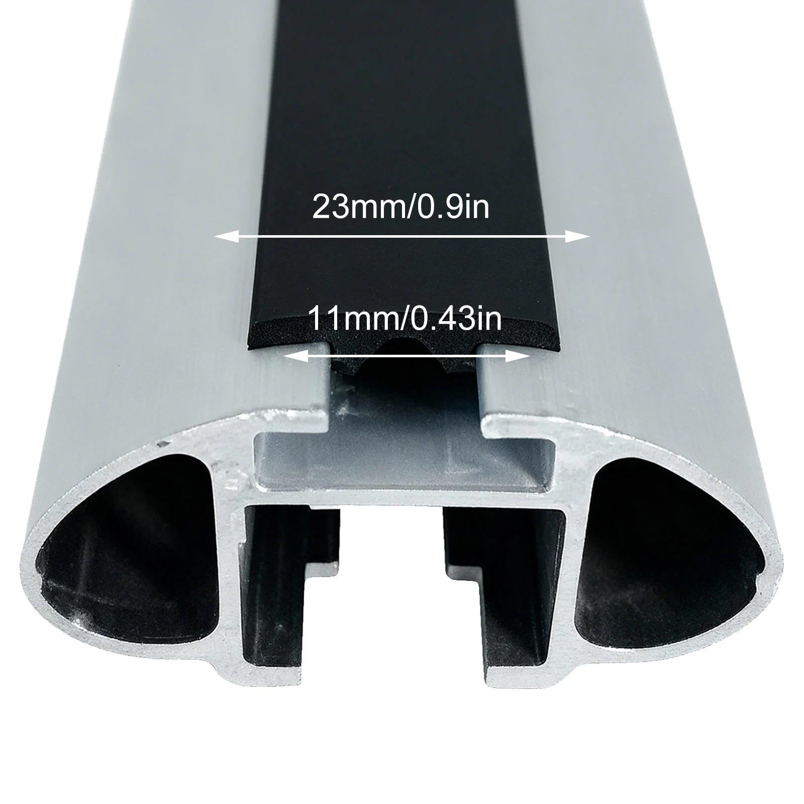 Dachträger Gummistreifen 3 m, Auto Dachträger Dichtung 23 mm, Universeller Gummistreifen für Autodachträger, Reduziert Windgeräusche & Abdichtet Dachreling ohne Werkzeug - 4