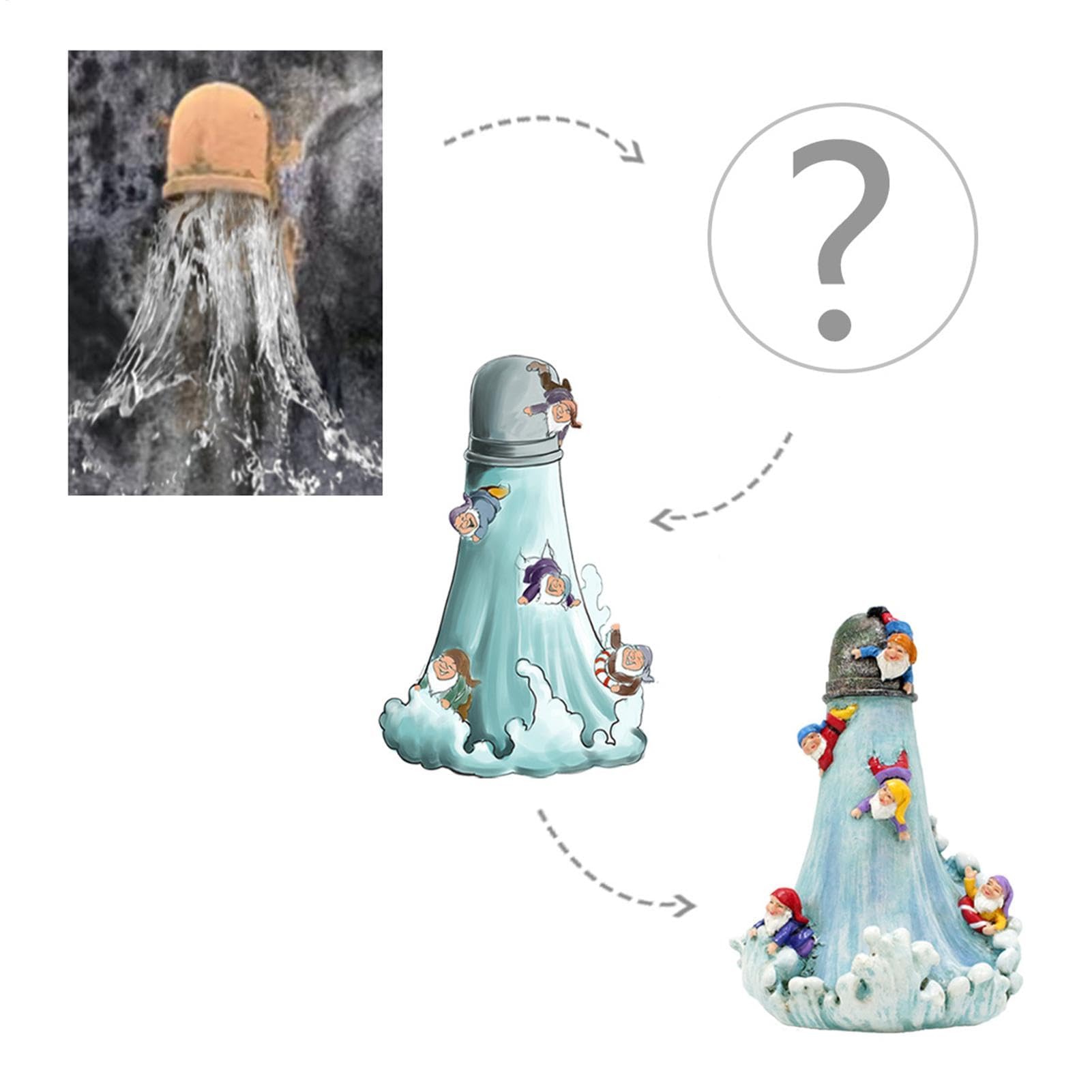 Gnomi da Esterno, Tubatura dell'Acqua Gli Gnomi Che Lavano Il Surf - Esilarante Decorazione Decorativa da Giardino, Ornamenti per Prato, Decorazione con Scultura Nana, novità per la Casa, Patio