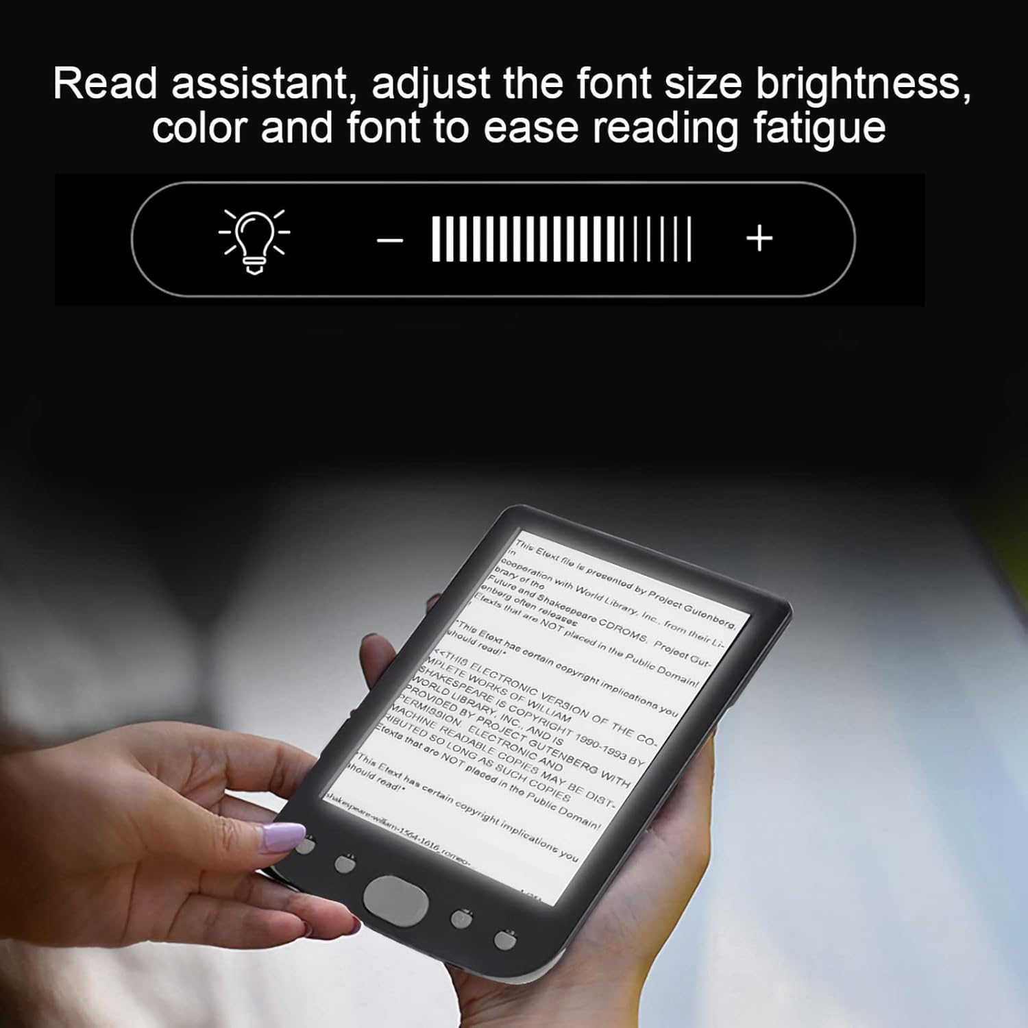 BK 6025L 6inch E Book Reader, Portable Digital Book Reader with 8GB Storage, E Ink Screen with Adjustable Lighting, Design for Outdoor Reading, Supports TF (Grey)
