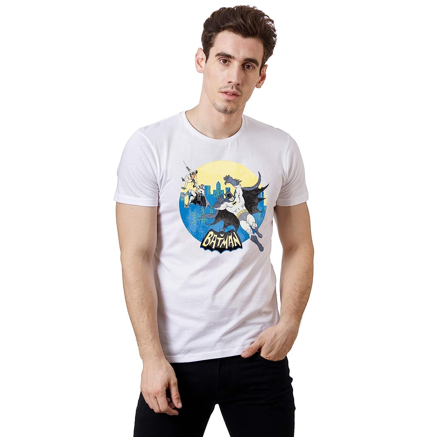 Free Authority Batman Printed White T-Shirt for Mens