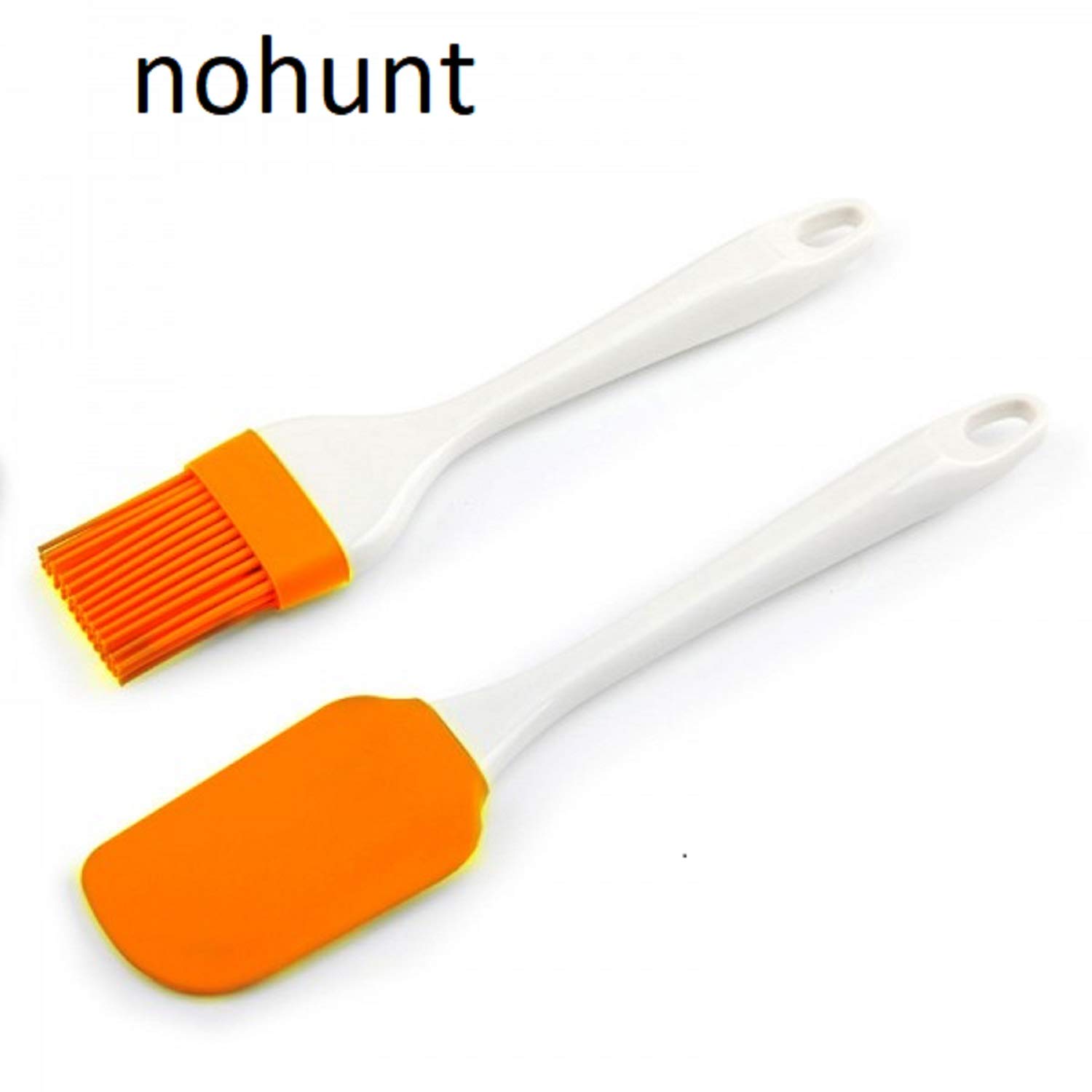 Nohunt Spatula and Pastry Brush Set, Oil Brush for Cooking Silicon, Silicon Brush for Kitchen, (Set o f2)