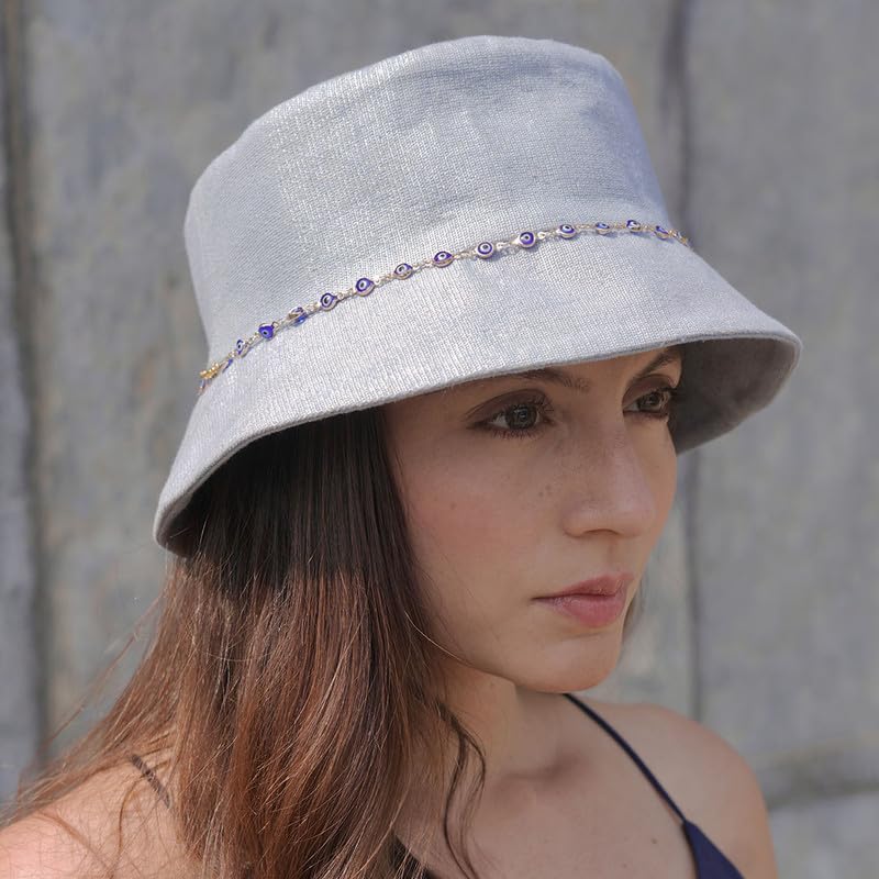Image of Hair Drama Co. Crochet Bucket Hat for Women | Comfy & Casual Knit Handmade Foldable Floppy Hat | Summer Crochet Bucket Cap for Women & Girls