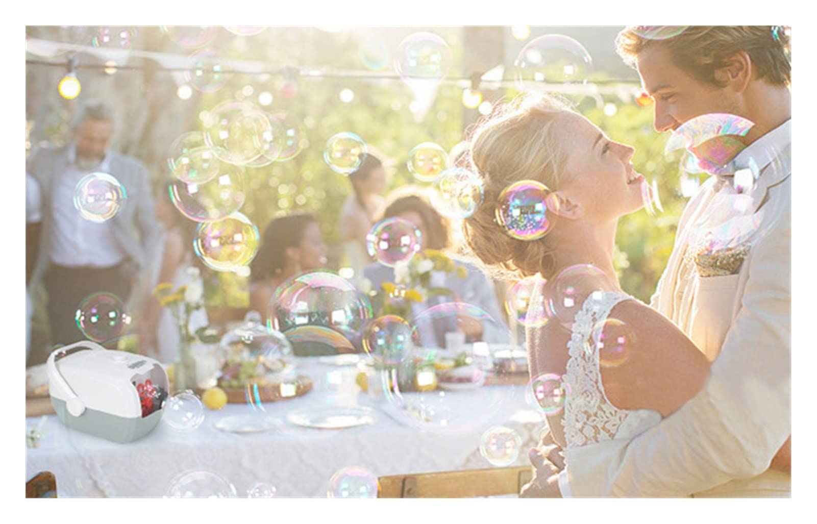 Seifenblasenmaschine Tragbare Bubble Makersuitcase Automatische Bubble Machine One-Click-Blase-Blase-Kinderblasen-Spielzeug-Hochzeitsbühne Blasen für Hochzeiten