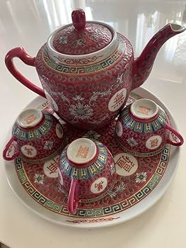 Amazon.co.jp: 時代物 中国景徳鎮茶器セット大 急須前茶碗3個